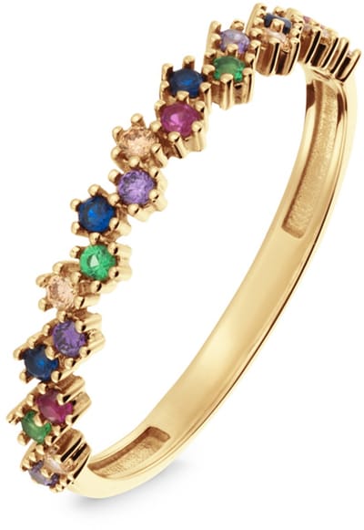 Glow 214.990052 Dames Ring - Minimalistische ring - Sieraad - 14 Karaat Goud - 3 mm breed