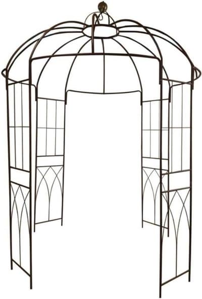 Franse Stijl 4-Zijdige Vogelkooi Tuinhuisje Pergola Paviljoen Boog Prieel Plantenrek voor Buiten