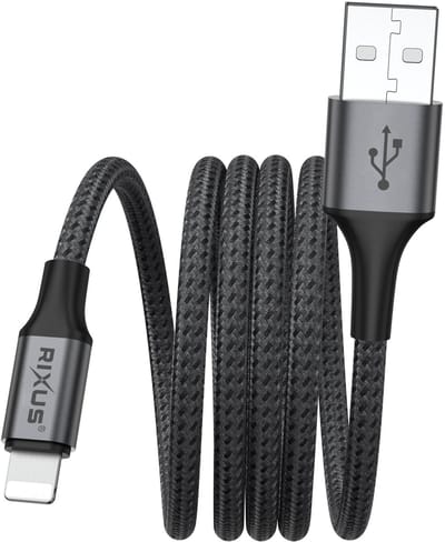 Rixus RXUC66AL Magnetic Charging Cord USB-A To Lightning 100cm 10W Black