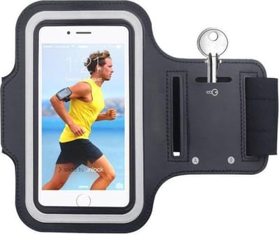 Geschikt voor Samsung Galaxy A71/ A71 5G Sportband hoes Sport armband hoesje Hardloopband Zwart Pearlycase