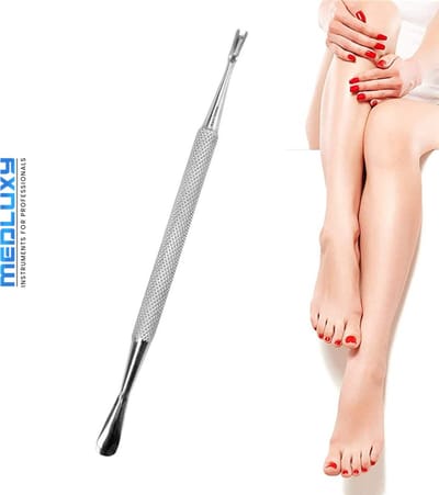 MEDLUXY® Bokkenpoot & Nagelriemmesje 13 cm – Professionele Cuticle Pusher & Cleaner van Chirurgisch RVS – Dubbelzijdig Manicure/Pedicure Instrument