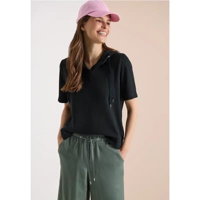 Sweater met korte mouwen en capuchon