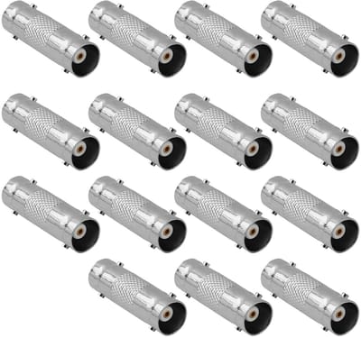 BNC Koppelingen - Adapter Connectoren - Beveiligingssystemen Uitbreiden - Corrosiebestendig Nikkel - 15 Stuks - Metaal