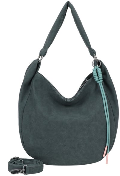 Fritzi aus Preußen schoudertas Sue01 Suede Jacky Hobo Bag Soft Grey Blue blauwgrijs