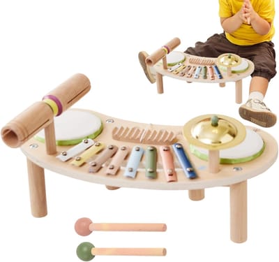 Kinderdrumstel - Muziek Speelgoed - Muziek Maken - 7-in-1 Educatief - 39x21 cm - Veelkleurig