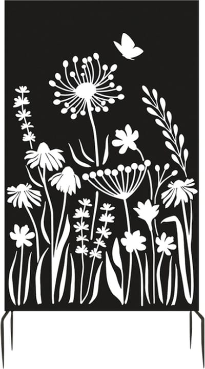 Esschert Design IJzeren privacyscherm met bloemenontwerp kan ook als Trellis gebruikt worden L 25 x B 100,4 x H 186