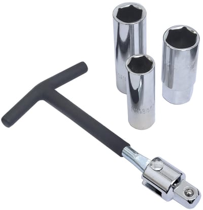Dailygoody - Heavy Duty T-Handle Steeksleutel - 1/2 inch Drive - Met 16mm 18mm en 21mm Adapters - Professioneel Gereedschap - Steeksleutel - Gereedsch...