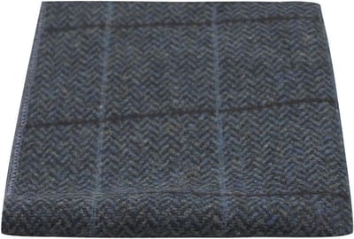 Insteekdoek Visgraat - Zakdoek Heren - Zakelijk Accessoire - Visgraatpatroon - 25 x 25 cm - Donkerblauw