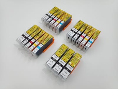 KATRIZ® huismerk inkt  voor Canon 6X PGI550XLBK + 3X CLI551XLBK + 3X CLI551XLCyaan + 3X CLI551XLMagenta + 3X CLI551XLGeel (18stuks)  - Met chip