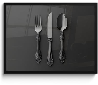 Poster in lijst - Fotolijst 70x50 cm - Posters - Bestek - Zwart - Posterlijst zwart - Decoratie - Wanddecoratie woonkamer - Muurdecoratie slaapkamer