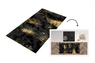 Keukenloper - Loper keuken - Gold - Luxe - Vintage - Zwart - 120x60 cm - Keukenloper vinyl