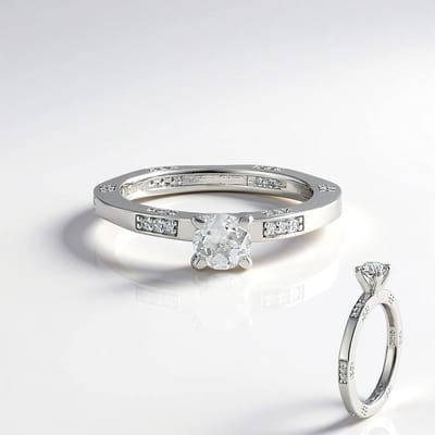 Cavill - Zilveren ring 925 Sterling met witte topaas 0,585 ct en 42 sprankelende zirkonia - Elegante damesring 0,85 ct totaal karaat