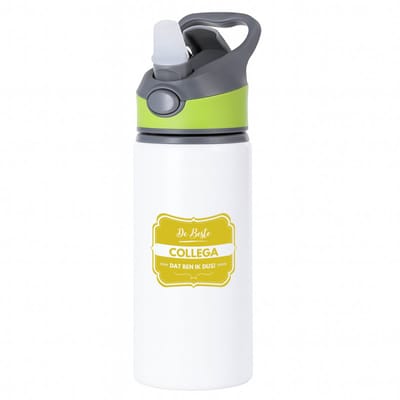 Hacebo® - De beste collega, dat ben ik dus waterfles met rietje groen - iemand die een collega is - beste ooit - werk - collega - verjaardagscadeau - kado - gift - geschenk - afscheidscadeau - welkomscadeau - water fles - 650ML