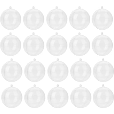 20 stuks doorzichtige, vulbare ornamentballen, DIY plastic bal, kerstdecoratie, boombal (5 cm) white