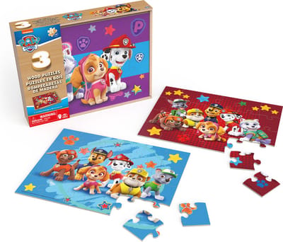 Spinmaster PAW Patrol 3-pack Houten Puzzel in Houten Doos 3x24 stukjes Houten puzzels Houten speelgoed