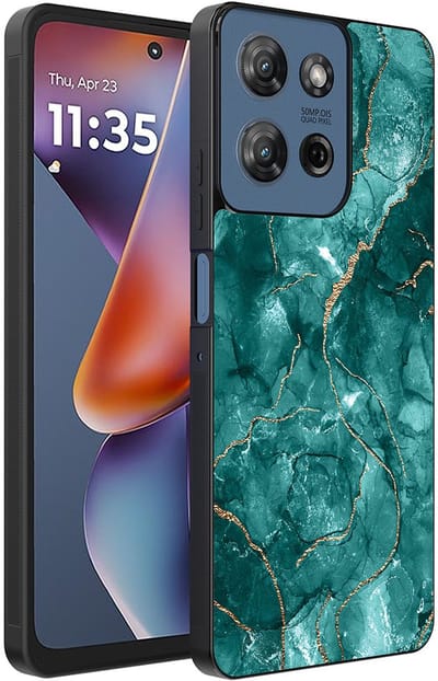 Smartphonica Telefoonhoesje Geschikt voor Motorola Moto G 2025 met marmer opdruk - TPU backcover case marble design - Goud Groen geschikt voor Motorola Moto G 2025