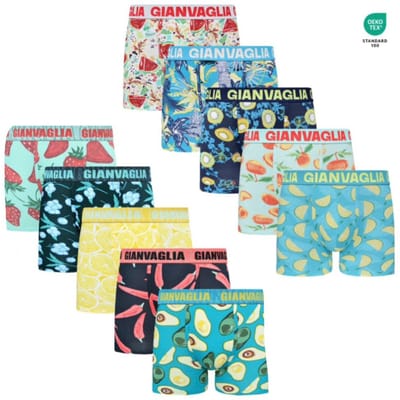 GIANVAGLIA® Deluxe 10-Pack 5078+5083 Heren Katoenen Boxershort M