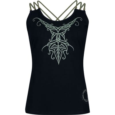The Lord Of The Rings Top - Mirkwood Elven Collection - Elbenblatt - S tot XXL - voor Vrouwen - zwart