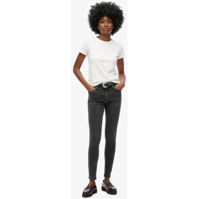 Superdry Vintage Skinny Jeans van Biologisch Katoen met Middelhoge Taille Zwart Grootte: 30/30