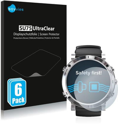 Savvies - Screenprotector voor Suunto Core Brushed Steel - Folie Beschermfolie transparant 6 Stuks