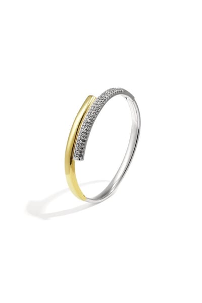 Bangle Luxury Strass - Goud/Zilver - Armband - Feestdagen - Party - Kerst - Cadeau