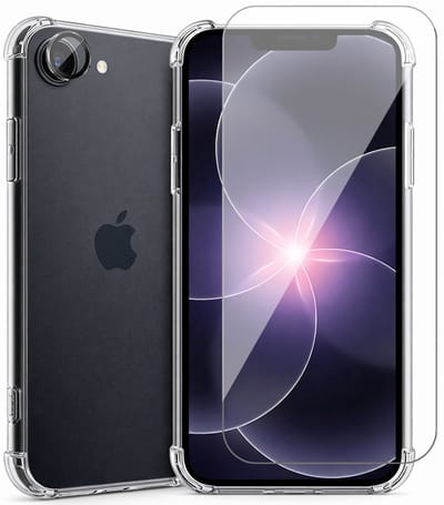 Hoesje geschikt voor iPhone 17e - Screenprotector Glas & Camera Protector - Shockproof Transparant