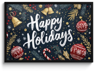 Poster in lijst - Fotolijst 90x60 cm - Posters - Feestelijk - Kerstgroet - Kleurrijk - Posterlijst zwart - Decoratie - Wanddecoratie woonkamer - Muurdecoratie slaapkamer - Kerstversiering - Kerstdecoratie voor binnen - Kerstmis