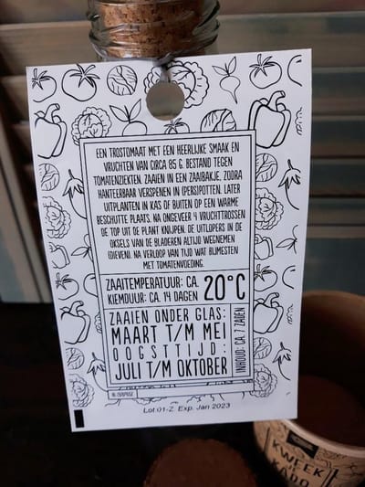 Kweekset voor Tomaten - Voor mijn lieve tOMAATJE - Kado voor Oma