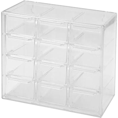 Raster Opbergdoos Stofdicht Transparant Plastic Container Organizer voor Sieraden Ketting DIY Kunst white
