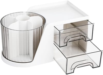 Unyqoos ® Handige 360° Draaibare Make-Up Organizer voor Tafel met Laden en Borstelhouder