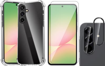 Hoesje geschikt voor Samsung Galaxy A56 / A36 - Screenprotector Glas & Camera Protector - Shockproof Transparant