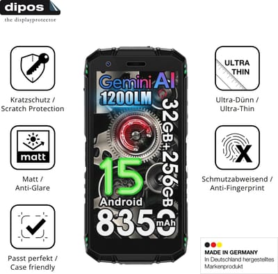dipos – 4x Matte Beschermfolie geschikt voor DOOGEE Fire 3 Max | Krasbestendige & antireflecterende Screenprotector Ultra-Thin