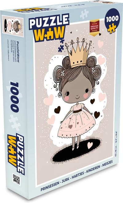 Puzzel Prinsessen - Jurk - Hartjes - Pastel - Meisjes - Legpuzzel - Puzzel 1000 stukjes volwassenen