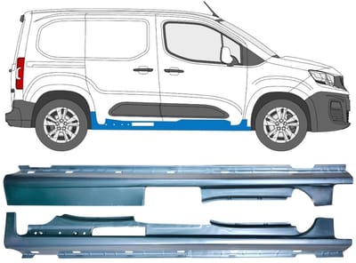 Volledige dorpel voor Peugeot Partner 2018-2023 / Links / Rechts