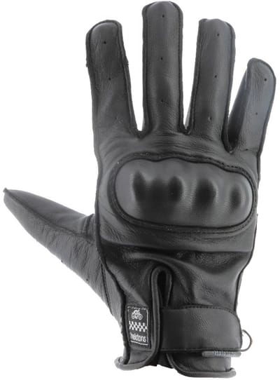 HELSTONS Roko Men Summer Lederen Handschoenen Zwart - Handschoen