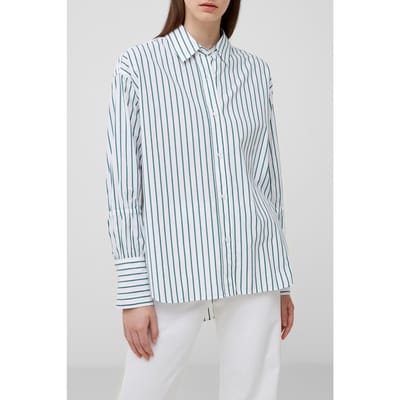 French Connection Rhodes Poplin Slv Detail Shirt Linen White/forest G Größe: XS | Business hemden Outlet | Damen | Weiß