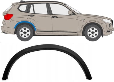Zijlijst sierlijst achterspatbord voor BMW X3 F25 2010-2017 / Rechts