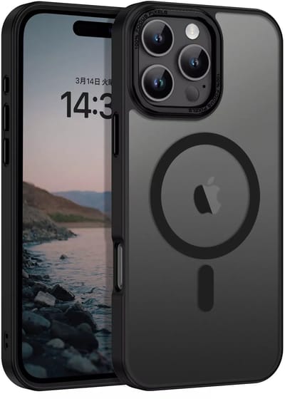 Backcover matte achterkant telefoonhoes [Compatibel met MagSafe] Schokbestendig Hoesje - Geschikt voor: Apple iPhone 16 Pro Max - Zwart