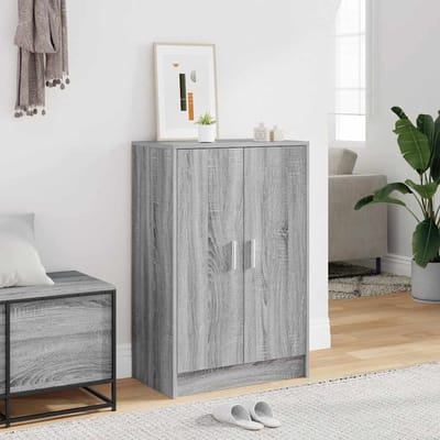 vidaXL - Schoenenkasten - 60 - x - 35 - x - 92 - cm - Bewerkt - hout - Grijs - Sonoma