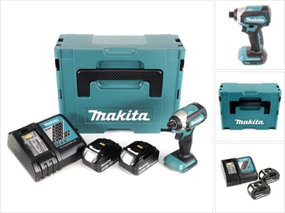 Makita DTD 153 RFJ accu-slagschroevendraaier 1/4" 18V 170Nm borstelloos + 2x accu's 3,0 Ah + snellader in Makpac 2