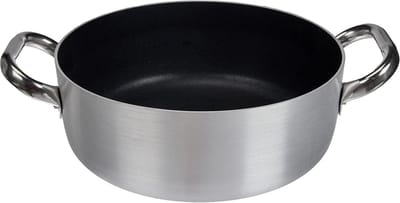 Aluminium braadpan met antiaanbaklaag en 2 roestvrijstalen handgrepen - 24 cm