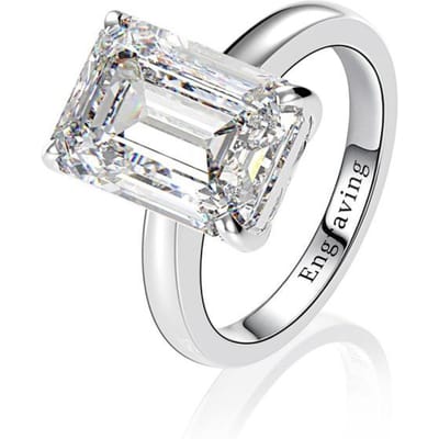 Klassieke 100% 925 Sterling Zilver Gemaakt Moissaniet Edelsteen Trouw Verloving Diamanten Ring Fijne Sieraden 7 white