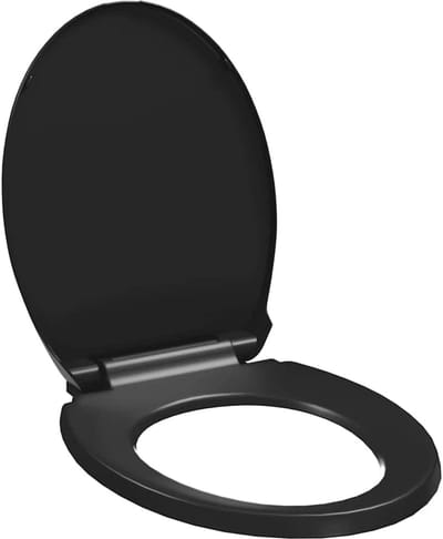 Toiletbril - WC-bril - Badkamer Vernieuwen - Softclose en snelsluiting - 47 x 35 cm - Zwart