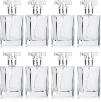 Allecto - Lege Hervulbare Parfumflesjes - 30ml Glazen Verstuiver - 8-Pack - Reisvriendelijk - Essentiële Oliën - Herbruikbaar - Transparant