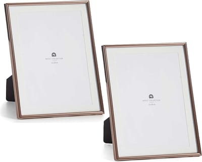 Giftdecor Fotolijstje voor 15 x 20 cm foto - 2x - koper - metaal - frame 23 x 28 cm - passe partout