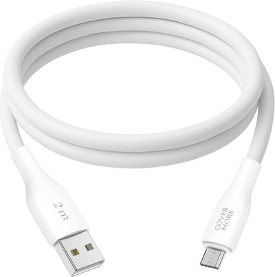 Micro usb kabel - 2 meter - Oplader - Geschikt voor kobo, ps4, ereader, controller, Samsung smartphone, tablet met oude ingang - Micro usb - Lang - Wit