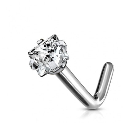 Neuspiercing titanium vierkant top 3mm - zilver - LMPiercings