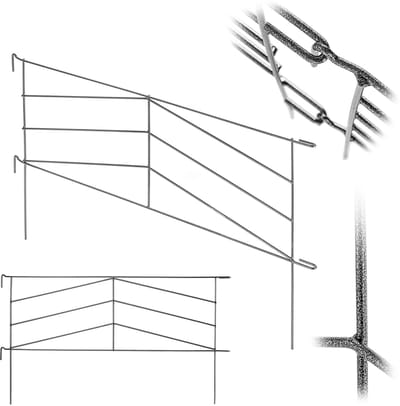 KADAX Tuinhek, stalen staaf, gepoedercoate tuinhek met metalen bevestigingen, decoratieve omheining voor tuin, hekelementen (hoogte 60 cm, stijl C)