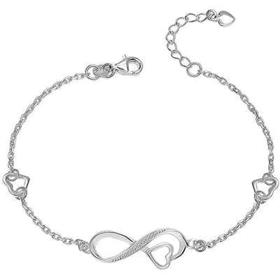 Dames Infinity Hartarmband in 925 Sterling Zilver BIPU015