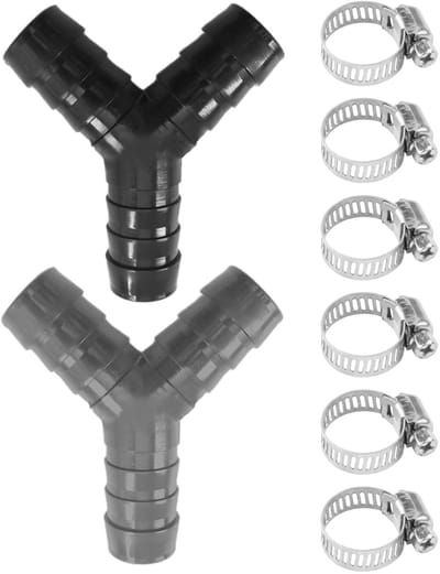 Dailygoods- Y-slangconnectoren Set van 2 - PVC - Slangverbindingen - Afvoerslangadapter - Slangklemmen - 19-20 mm - Duurzaam en gebruiksvriendelijk - Slangverbinder